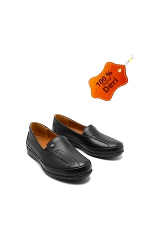 Magıc Shoes Günlük Kadın Siyah Tamamen Hakiki Deri Içi Deri Comfort Tam Ortopedik Anne Ayakkabısı Yeni-siyah