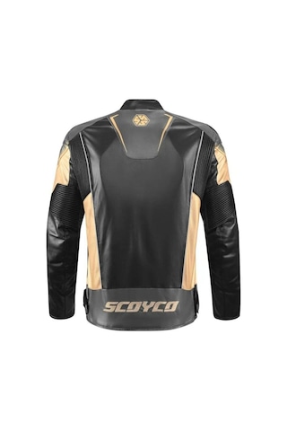 Motoanl Motosiklet Montu 4 Mevsim Deri Ve Maxdura Kumaş Racing Mont Pu Leather Black-gold