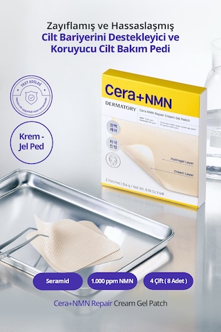 Seramid İçeren Hassas Bariyeri Destekleyen Cilt Bakım Pedi Dermatory Cera+nmn Repair Cream Gel Patch