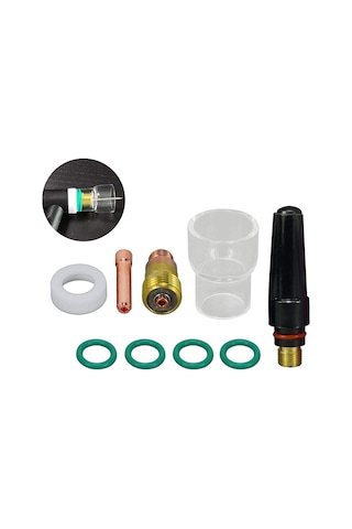 Xurunkeji Tıg Kısa Gazlı Lens Pens Gövdesi 17gl332 12 13/16 İnç Tıg Gazlı Lens İzolatörü Sr Wp 17 18 26 Tıg Kaynak Meşalesi İçin 9 Adet