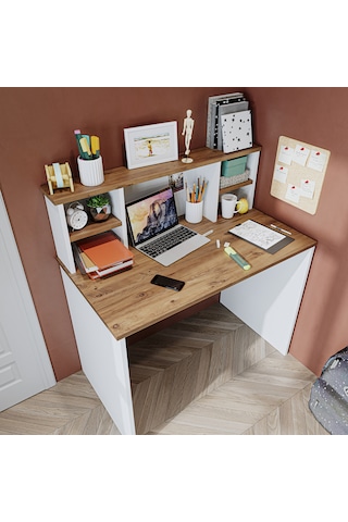 Paris Çalışma Masası , Çocuk Çalışma Masası, Ofis Masası 100 Cm Atlantik Çam - Beyaz