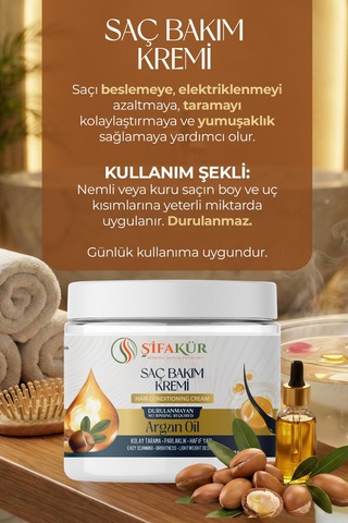 Şifakür Argan Yağlı Saç Bakım Kremi 250 ML