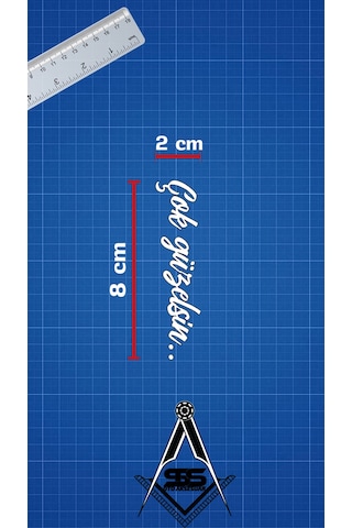 Çok Güzelsin Güneşlik Ayna Yazısı Araba-motosiklet Cam Etiket Sticker 8x2cm Beyaz Renk Beyaz