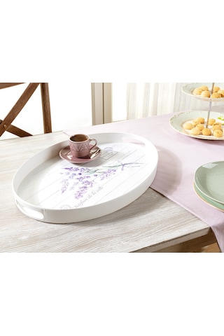 Madame Coco Lavander Oval Tepsi 1kteps179143x30cm-beyaz
