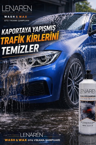 Lenaren Shinewash Cilalı Oto Şampuanı 500 Ml Wash & Wax Parlaklık Veren