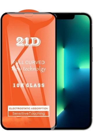 iPhone Uyumlu 13 Pro Ekran Koruyucu 21d Kırılmaz Cam