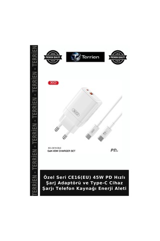 Özel Seri Ce16 Eu 45w Pd Hızlı Şarj Adaptörü Ve Type-c Cihaz Şarjı Telefon Kaynağı Enerji Aleti