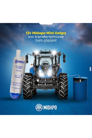 Midapo 12V Kucuk D.C Midapo Mini Dalgic Pompa (Akaryakit-Sivi-Mazot