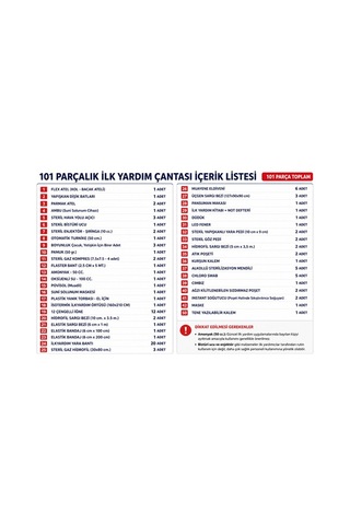 İlk Yardım Seti Mavi Bayrak Set 92 Parça Kırmızı