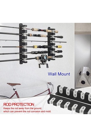 Tongxida 6 Delikli Eva Olta Kamışı Depolama Ekran Rafı, Renk: Dikey Gri Diğer