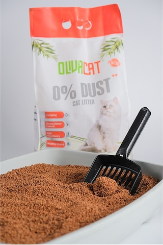 Olivacat Zeytin Çekirdeğinden Üretilen Doğal Tozsuz Kedi Kumu 3 x 7 L