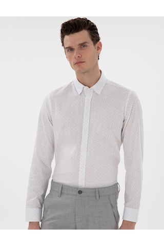 Pierre Cardin Erkek Gri Gömlek Desenli 50301557-vr024 Gri