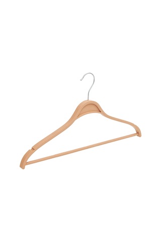 Gondol 3'lü Ahşap Görünümlü Elbise Askısı Ahşap