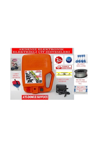 Ayı Domuz Kovucu Elektrikli Çit Cihazı Full Paket Bahçe Bekçisi