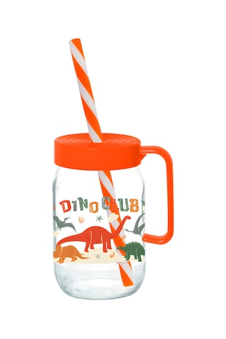3 Adet Kulplu Pipetli Cam Bardak Seti 370 Cc Çocuk Süt Ve Meşrubat Bardağı Karışık Desen 3 Lü Set Renkli