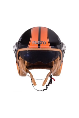 Nukro B-108 Super Sport  Yazlık Motosiklet Kaskı Siyah Turuncu