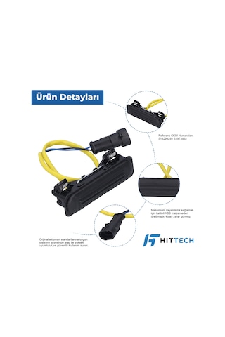 Hittech Fiat Doblo 3, Doblo 4, Combi ve Cargo Uyumlu Bagaj Açma Düğmesi Butonu Switch OEM 51829929 51873832