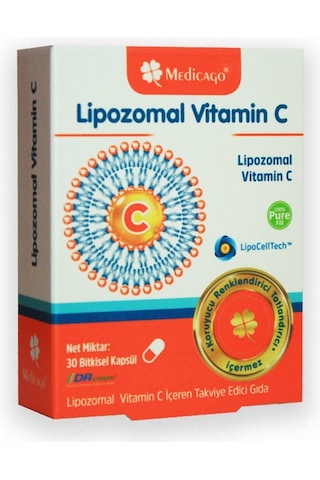 Medicago Lipozomal Vitamin C 30 Bitkisel Kapsül
