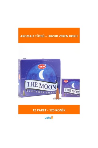 Doğal The Moon Aromalı Konik Tütsü 12 Paket 120 Adet