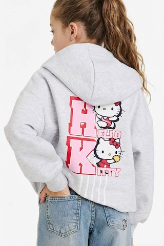 Defacto Kız Çocuk Hello Kitty Oversize Geniş Kalıp Kapüşonlu Sırt Baskılı İçi Yumuşak Tüylü Sweatshirt G6354a825wngr400 Gri-gr400