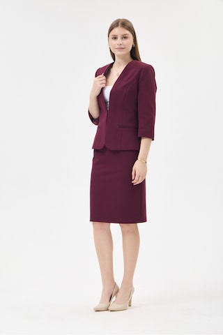 Velnara Moda Mürdüm Zamansız Klasik Kadın Takım Elbise-v Yaka Ceket & Kısa Kalem Etek Koyu Mürdüm - 927034372 Koyu Mürdüm