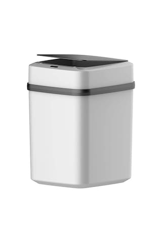 1 Bilgisayar Kapaklı Çöp Kutusu Kapaklı Çöp Tenekesi Akıllı Çöp Beyaz