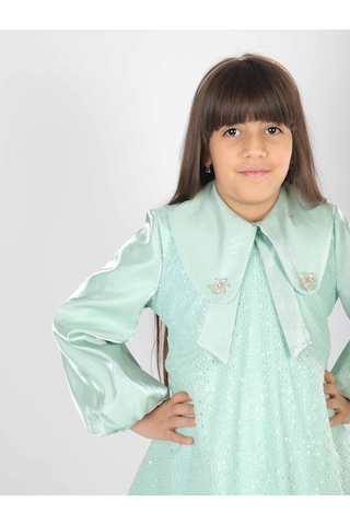 Xo Kids Kız Çocuk Elbise 7-11 Yaş 26571 Yeşil