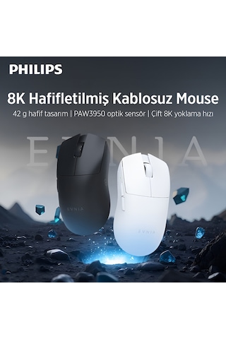 Philips EVNIA Serisi SPK9718 Kablosuz Bluetooth Dual Mod 36000DPI 6 Tuşlu Optik Oyuncu Mouse Siyah
