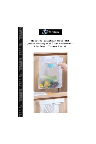Hayat Kolaylaştıran Dekoratif Çözüm Fonksiyonel Ürün Katlanabilir Çöp Poşeti Tutucu Aparat