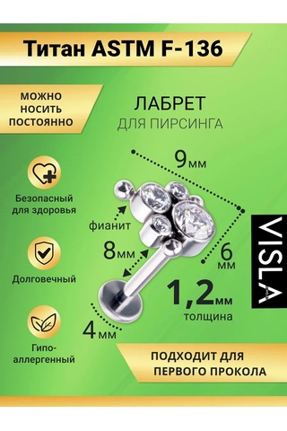 Visla Jewelry Taşlı Labret Kaşığı, Kulak, Helix Ve Burun İçin Titanyum 190943887 Gri