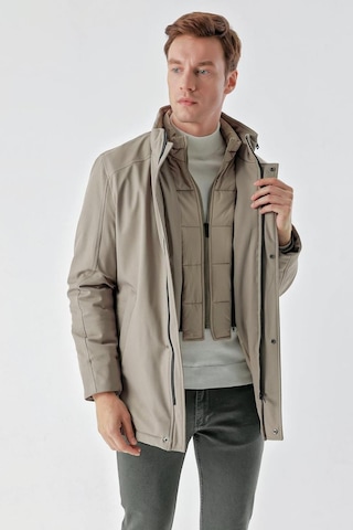 Slimfit Dik Yaka Fermuar Ve Çıtçıt Kapamalı Gizli Kapşonlu Yan Cepli Astarlı Kapitone Mont 001