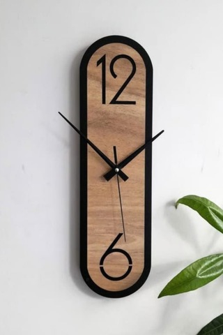 Dekoratif Ahşap Dikey Duvar Saati Modern Minimalist Sessiz Mekanizmalı Salon Ofis 18x50cm