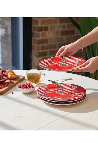 6 Lı Nuances Porselen Pasta Tabağı-5894 Çok Renkli