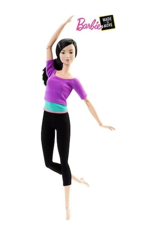 Barbie Mor Tişörtlü Sonsuz Hareket Bebeği Dhl84
