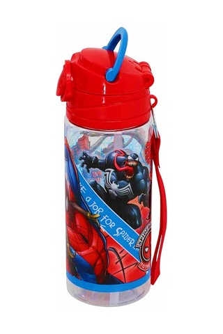 Spiderman Lisanslı Pipetli Plastik Matara 500 Ml Kırmızı Otto-42532