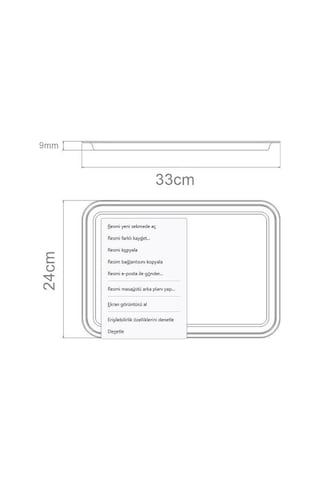 Zhlhome Sunum Tepsisi Çay Kahve Tepsisi 33x24 Cm 430 Paslanmaz Çelik Gümüş
