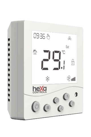 Hexa Controls RT226-R4-BM Modbus'lı Sıva Üzeri Fan-coil Termostat Hexa Controls RT226-R4-BM Modbus'lı Sıva Üzeri Fan-coil Termostat