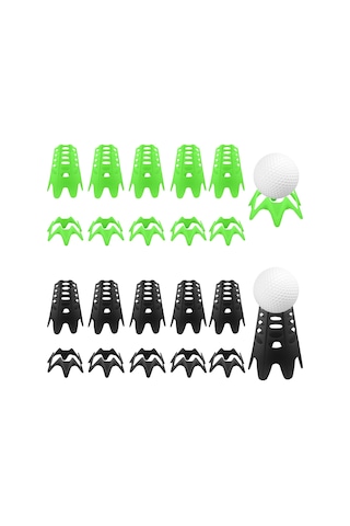 Qingmipy Plastik Golf Topu Tırnakları 20 Adet - 10 Uzun 10 Kısa, Siyah Ve Yeşil Renkli, Ev, İç/ Dış Mekan, Çim, Simülatör İçin Egzersiz Tırnakları