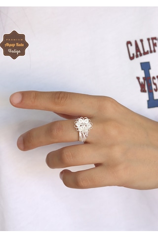 Papatya Model El İşçiliği 925 Ayar Gümüş Telkari Kadın Yüzük 201024677 Gümüş