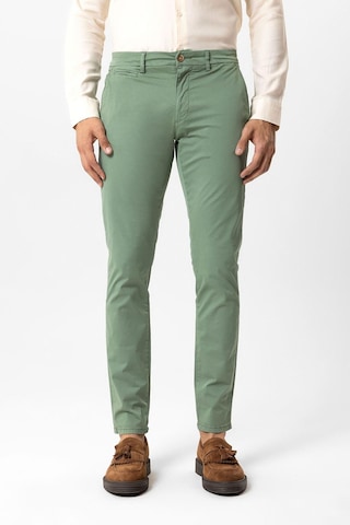 Back And Bond Yeşil Slim Fit Pamuklu Yan Cep Chino Pantolon Çok Renkli
