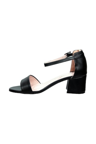 Zarif Siyah Tekbant Kalın Topuk Ayakkabı