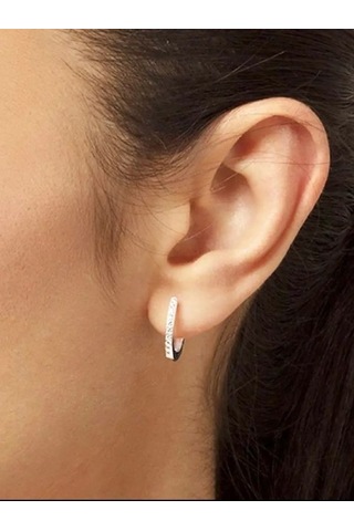 925 Ayar Gümüş Zirkon Taşlı & Tamtur Halka Küpe