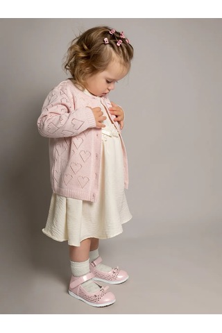 Leo Kız Çocuklar İçin Örgü Ceket Kazak 70317884 Pembe