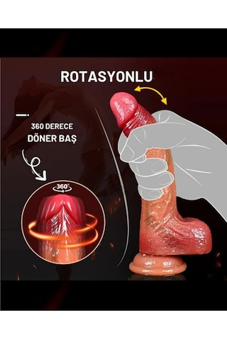 My Keyf Damarlı Büyük Boy Realistik Yapay Penis Dildo Isıtmalı Rotasyonlu İleri Geri Hareketli Titreşimli
