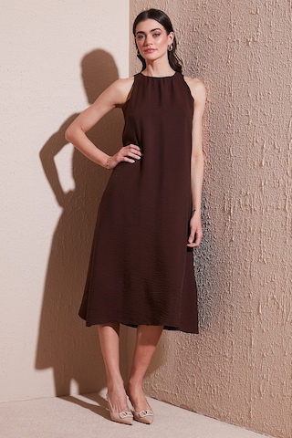 Lela Bayan Elbise 67810049 Kahve Kahve