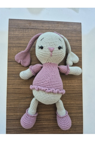Sevimli Tavşan Amigurumi Gri-Pembe