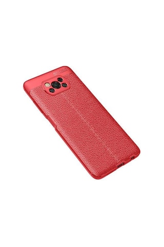 Xiaomi Poco X3 Kilif Kamera Korumali Deri Görünümlü Silikon Kilif 566573702