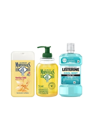 Le Petit Marseillais Vanilya Sütü Duş Jeli 250 ML+Sıvı Sabun 300 ML+Listerin Gargara 250 ML