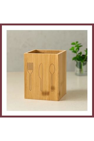 Storeşahin Ahşap Bambu Kaşıklık Organizer 9x9 Cm Shn0720