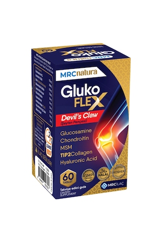 Mrc Natura Glukoflex Tablet, Glukozamin, Kondroitin, Msm, Tip 2 Kollajen Ve Hiyaluronik Asit İçeren Takviye Edici Gıda 60 Tablet